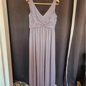 Worn Once- Slate Gray Formalwear Dress with Hoodie Cape (Bridal, evening)- Sz 12